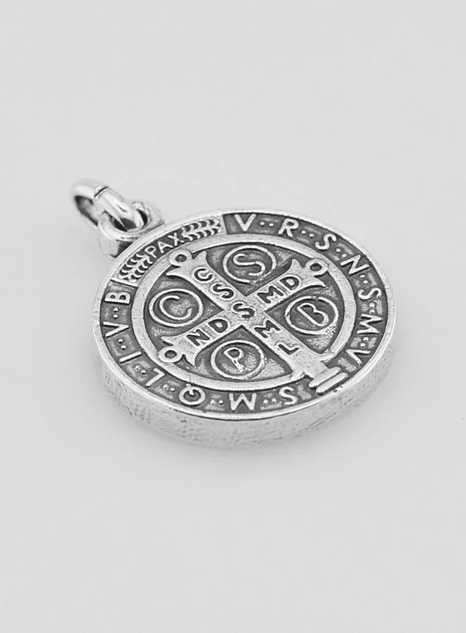 Silver-Plated St Benedict’s Medal – 15mm (pic 3)