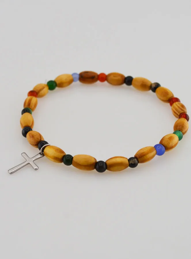 Bracelet with Cross – Agate and Wood (pic 4)