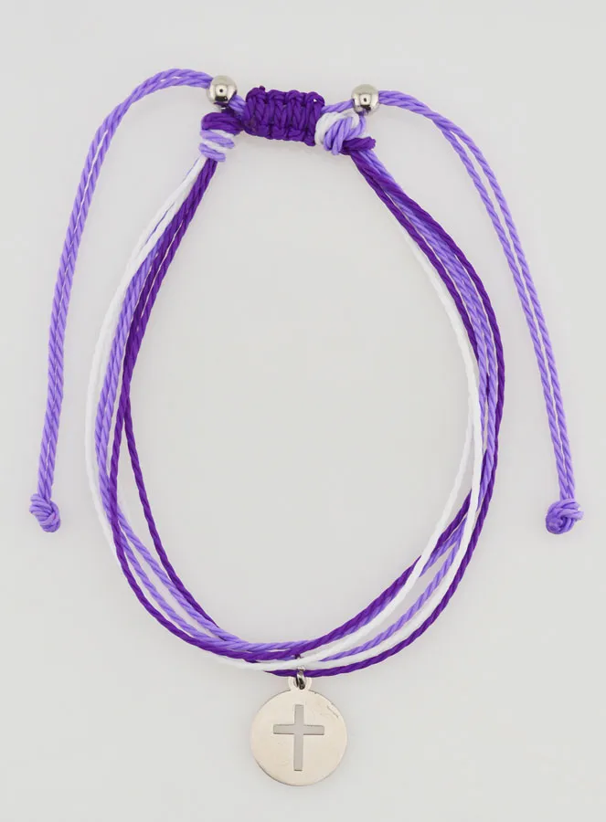 Bracelet with Cross - Purple (pic 1)