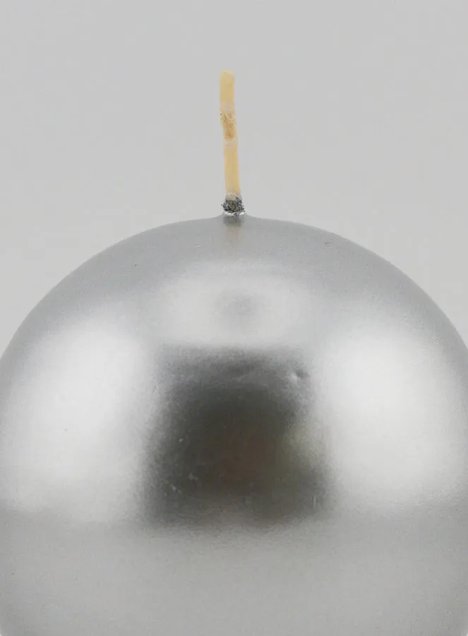 Round Decorative Candle 8cm – Silver (pic 3)
