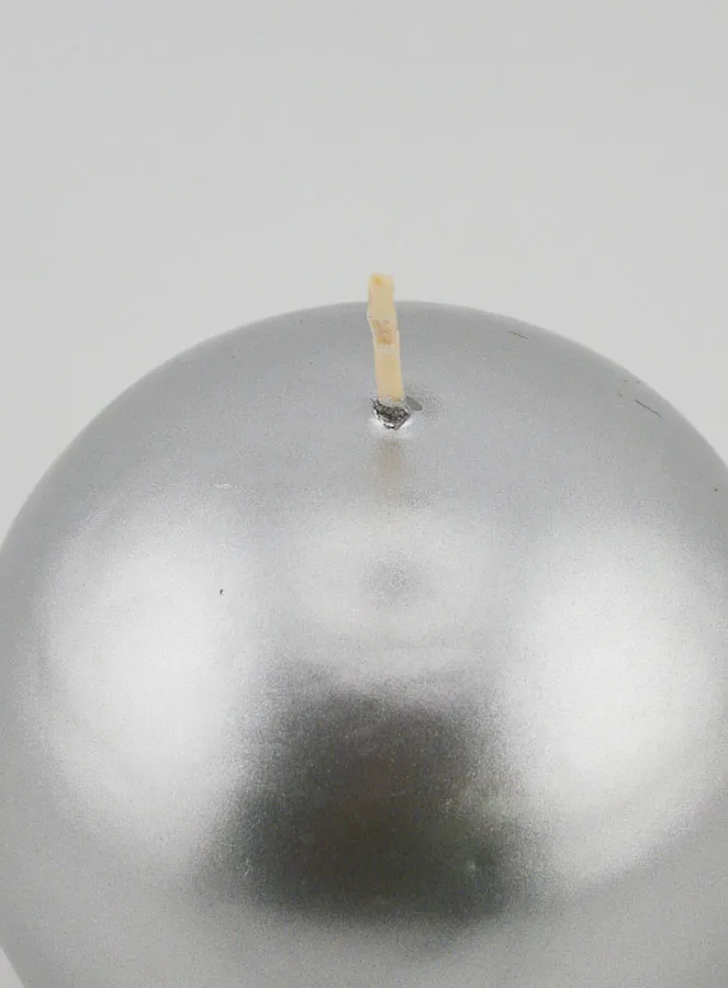 Round Decorative Candle 8cm – Silver (pic 4)