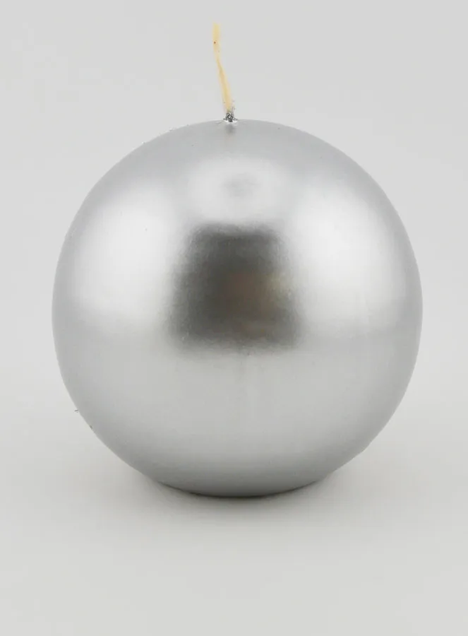 Candle Christmas Ball 8cm – Silver (pic 1)