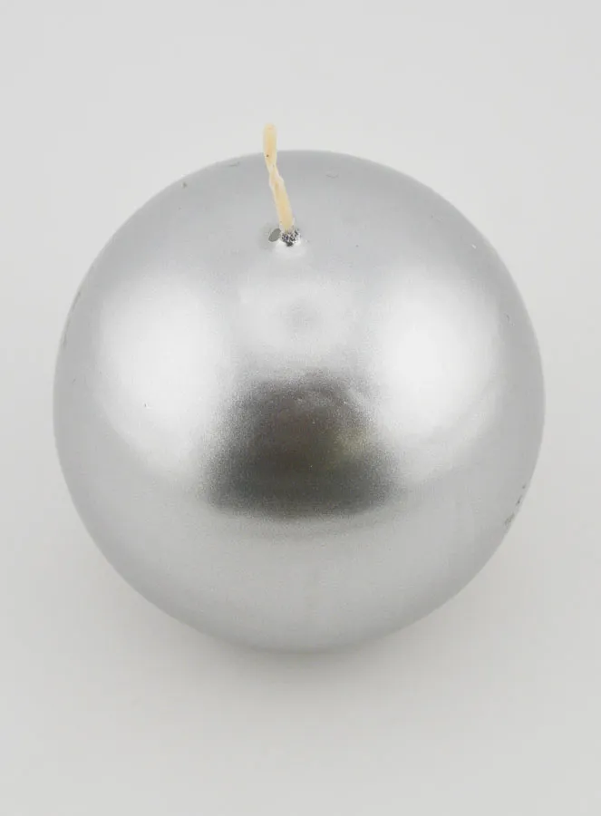 Candle Christmas Ball 8cm – Silver (pic 2)