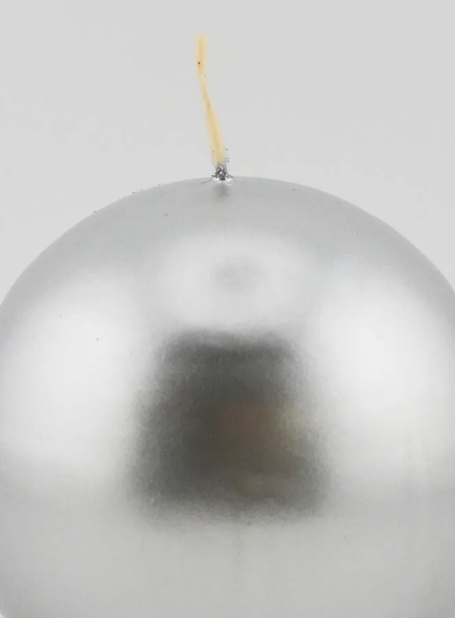 Candle Christmas Ball 8cm – Silver (pic 3)