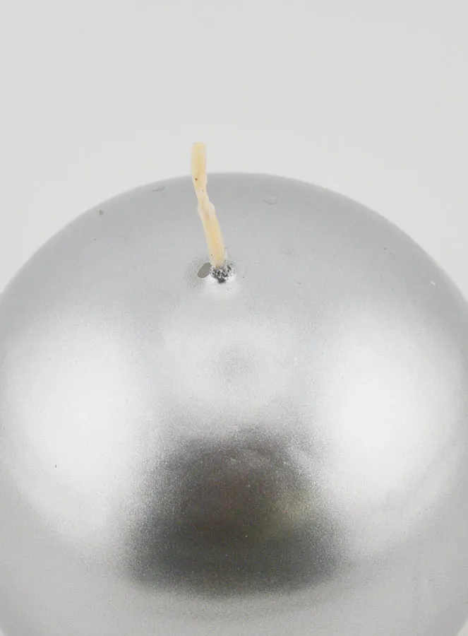 Candle Christmas Ball 8cm – Silver (pic 4)