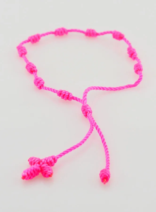 One Decade Bracelet in Neon Pink Cord (pic 2)