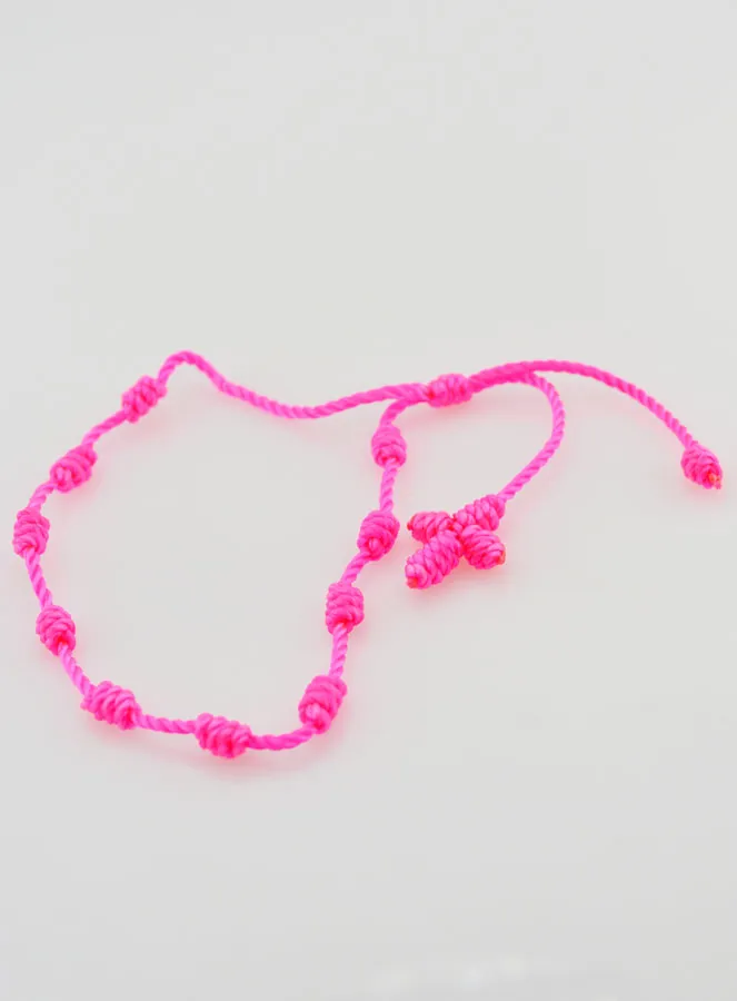 One Decade Bracelet in Neon Pink Cord (pic 3)
