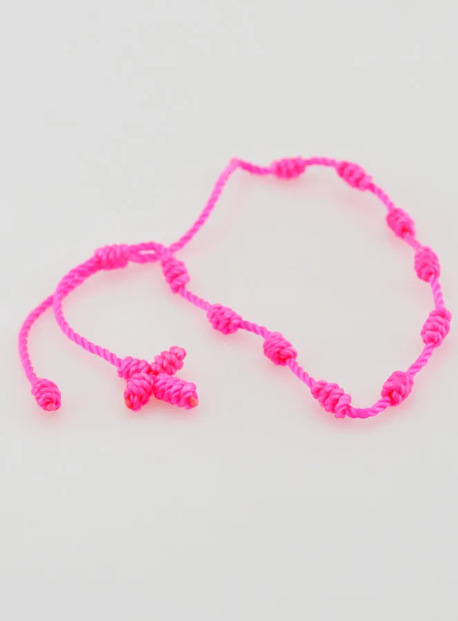 One Decade Bracelet in Neon Pink Cord (pic 4)