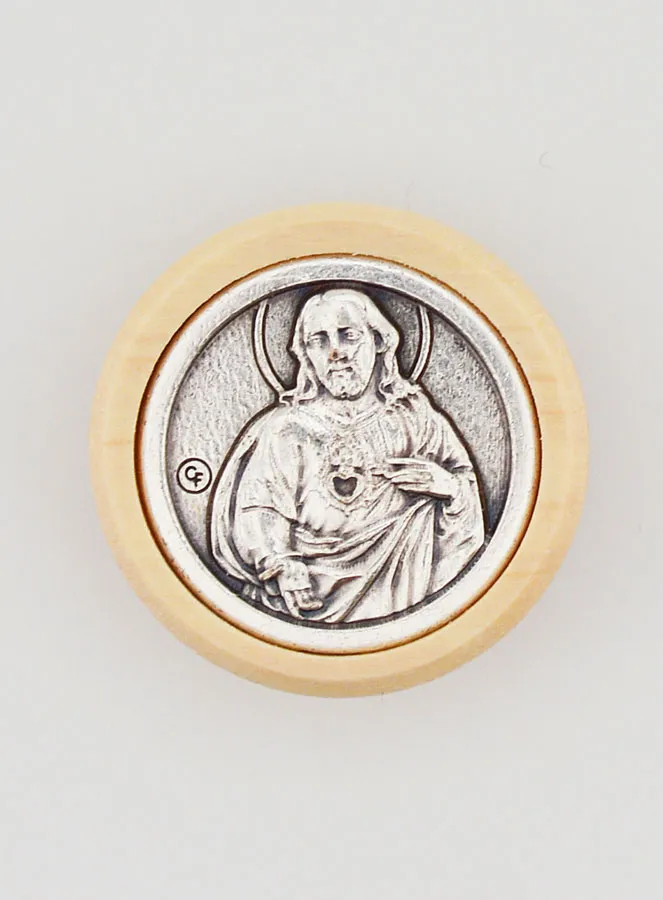 Sacred Heart of Jesus Car Badge Magnet - 22mm (pic 1)