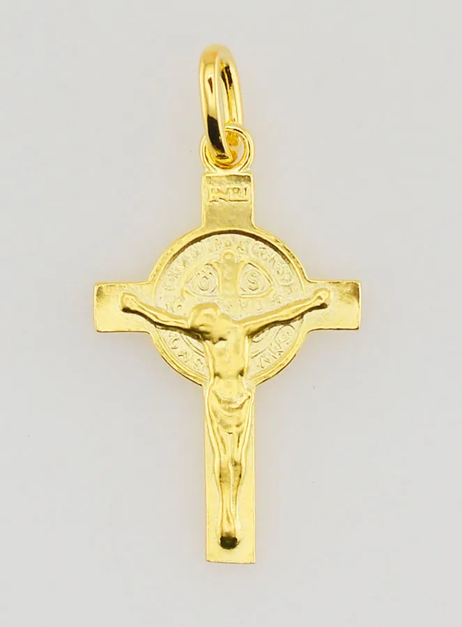 Gold-Plated Cross Pendant – Saint Benedict (pic 1)