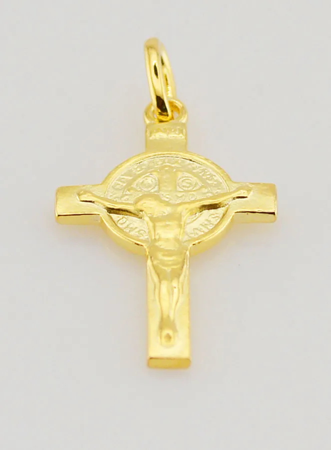 Gold-Plated Cross Pendant – Saint Benedict (pic 2)