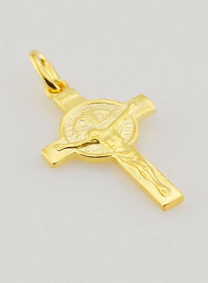 Gold-Plated Cross Pendant – Saint Benedict (pic 3)