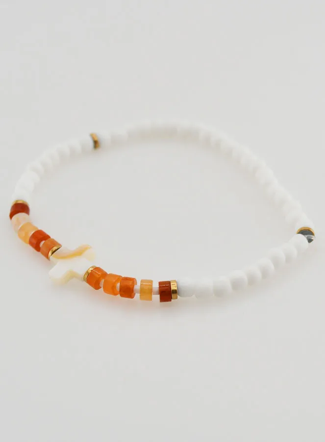 Religious Bracelet with Stone and Mother-of-Pearl – Brown (pic 3)