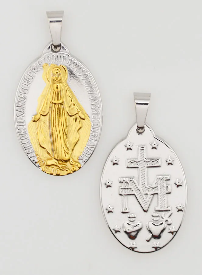 Two-tone Miraculous Medal – 27mm (pic 3)