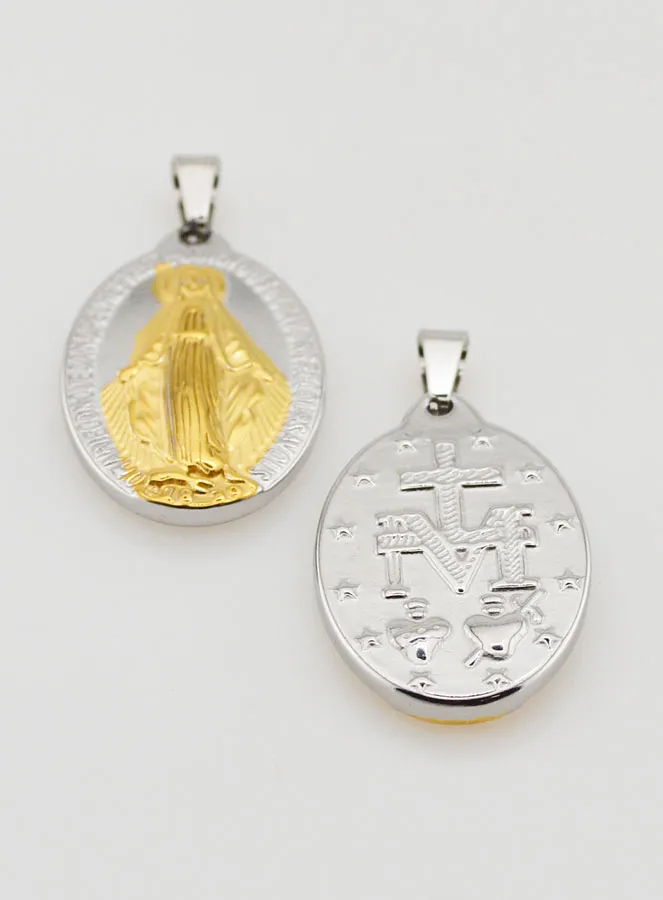 Two-tone Miraculous Medal – 27mm (pic 4)