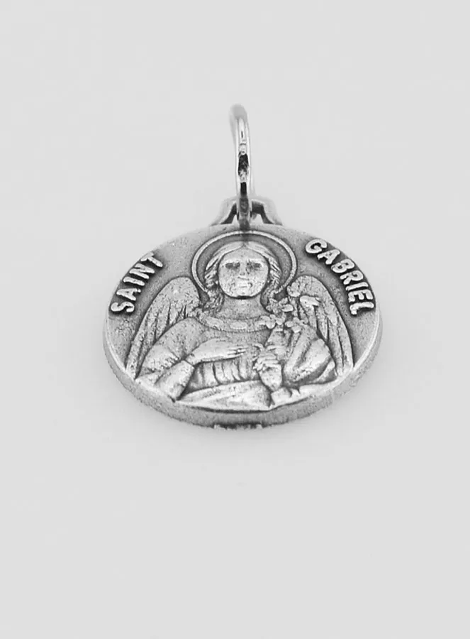 Silvery Saint Gabriel Medal – 14mm (pic 2)