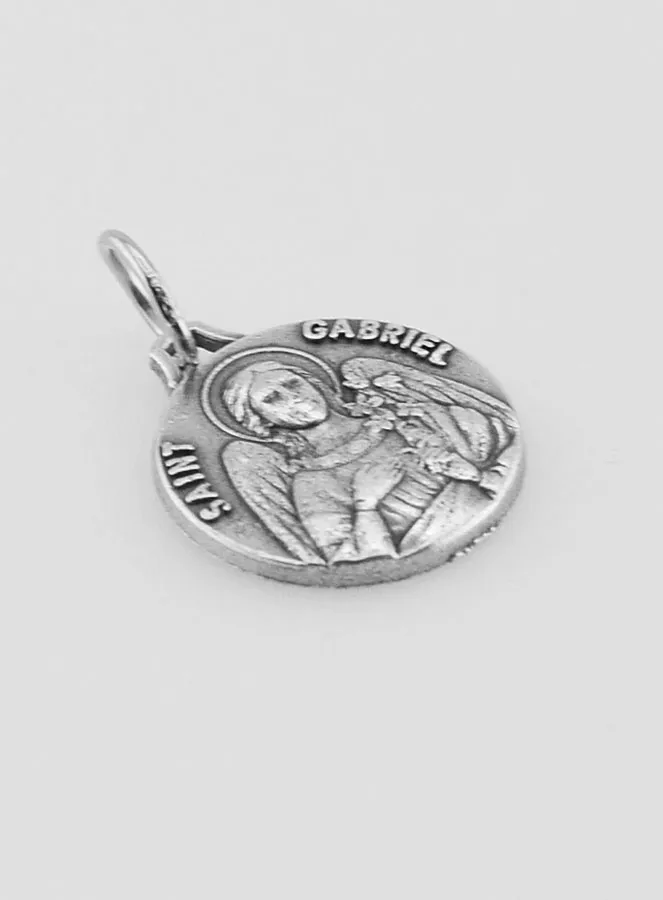 Silvery Saint Gabriel Medal – 14mm (pic 3)