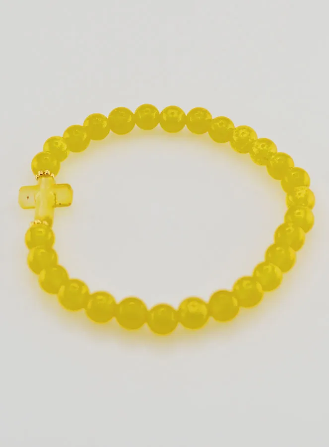 Religious Bracelet with Cross and Yellow Jade (pic 2)