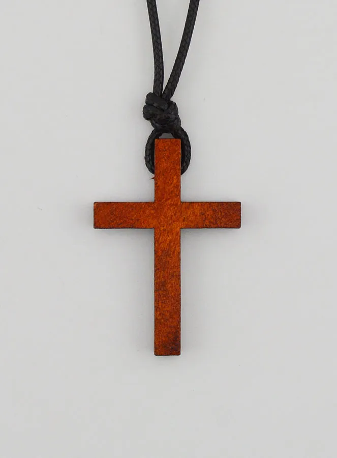 Wooden Cross with Adjustable Leather Cord (pic 4)