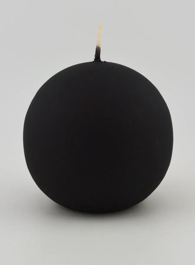 Christmas Ball Candle 8cm – Velvet Black (pic 1)