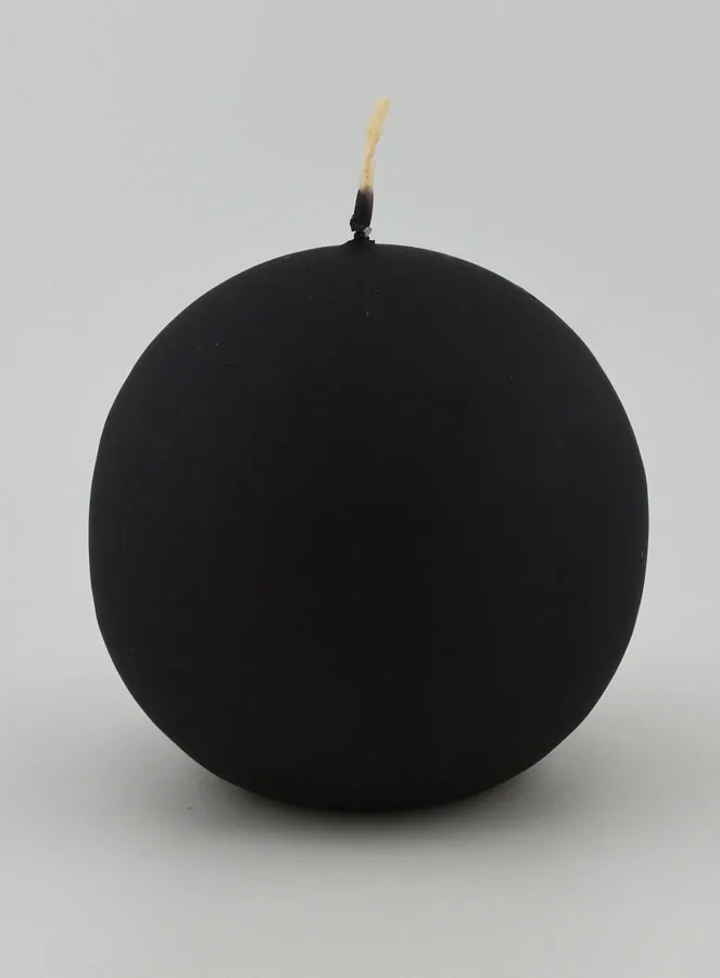 Decorative Ball Candle 8cm – Matt Black (pic 1)