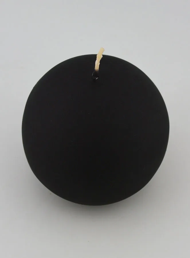 Decorative Ball Candle 8cm – Matt Black (pic 2)