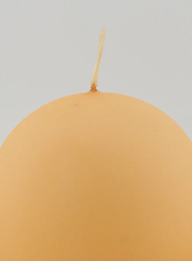 Christmas Ball Candle 8cm – Velvet Cream (pic 3)