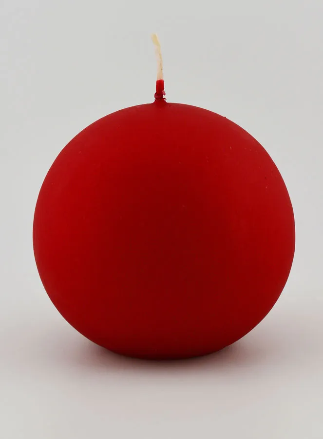 Christmas Bauble Candle 8cm – Velvet Red (pic 1)
