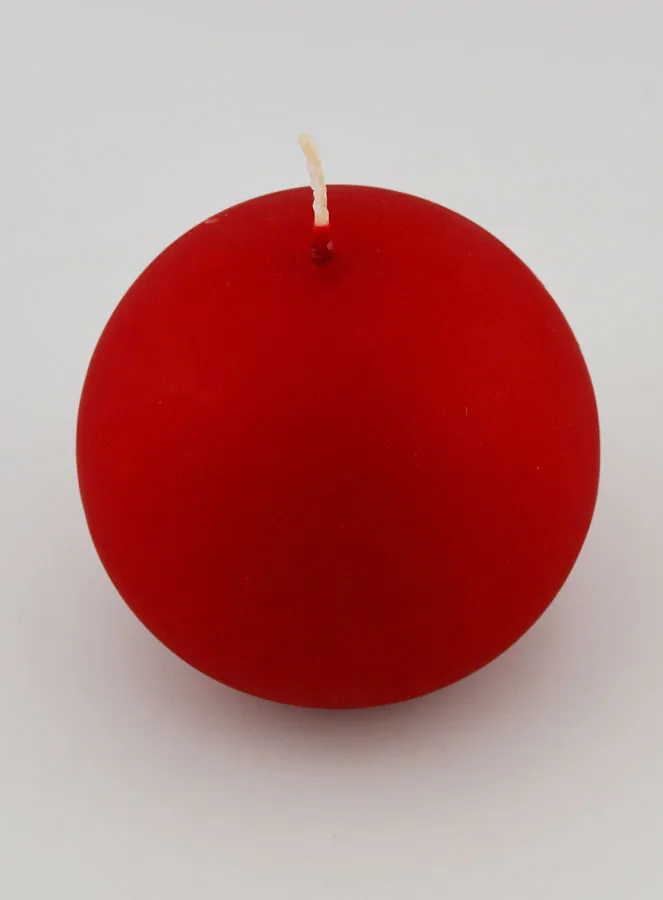 Christmas Bauble Candle 8cm – Velvet Red (pic 2)