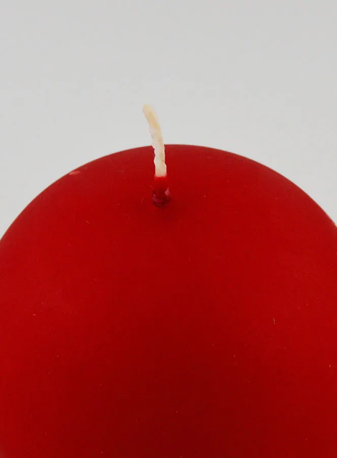 Christmas Bauble Candle 8cm – Velvet Red (pic 4)