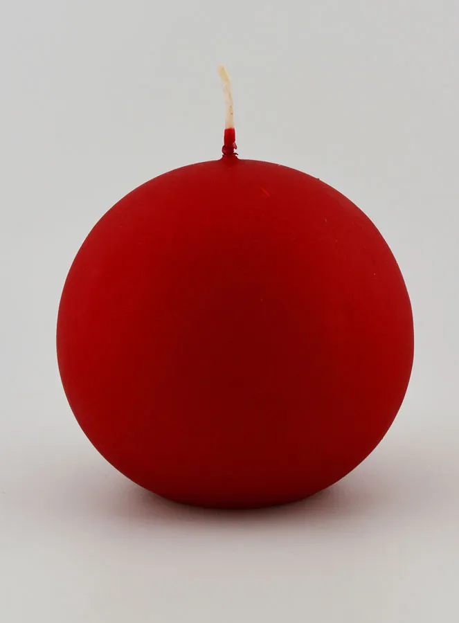 Tabletop Ball Candle – Matt Red (pic 1)