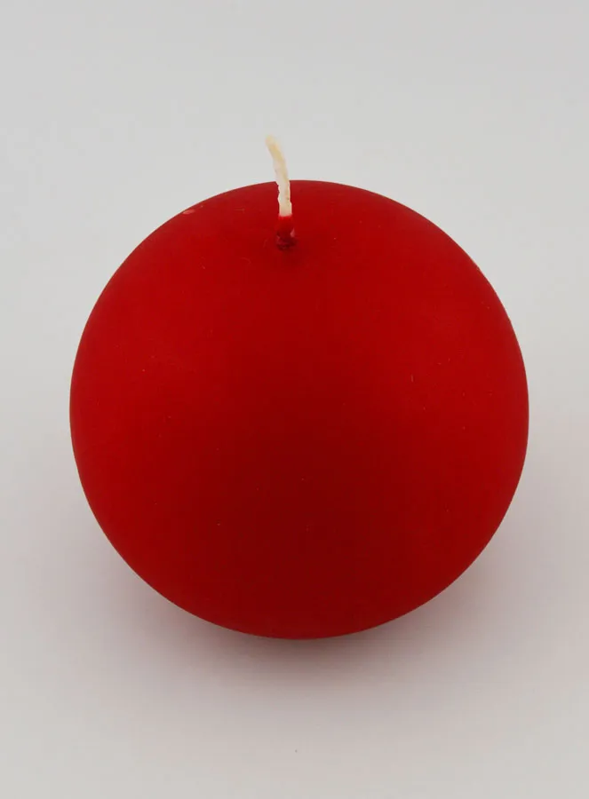 Tabletop Ball Candle – Matt Red (pic 2)