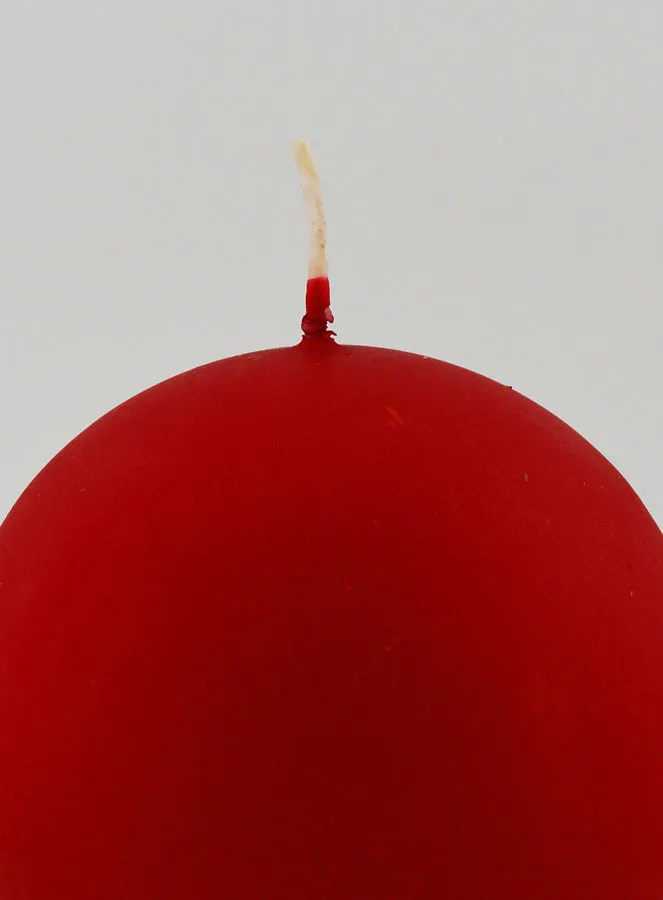 Tabletop Ball Candle – Matt Red (pic 3)