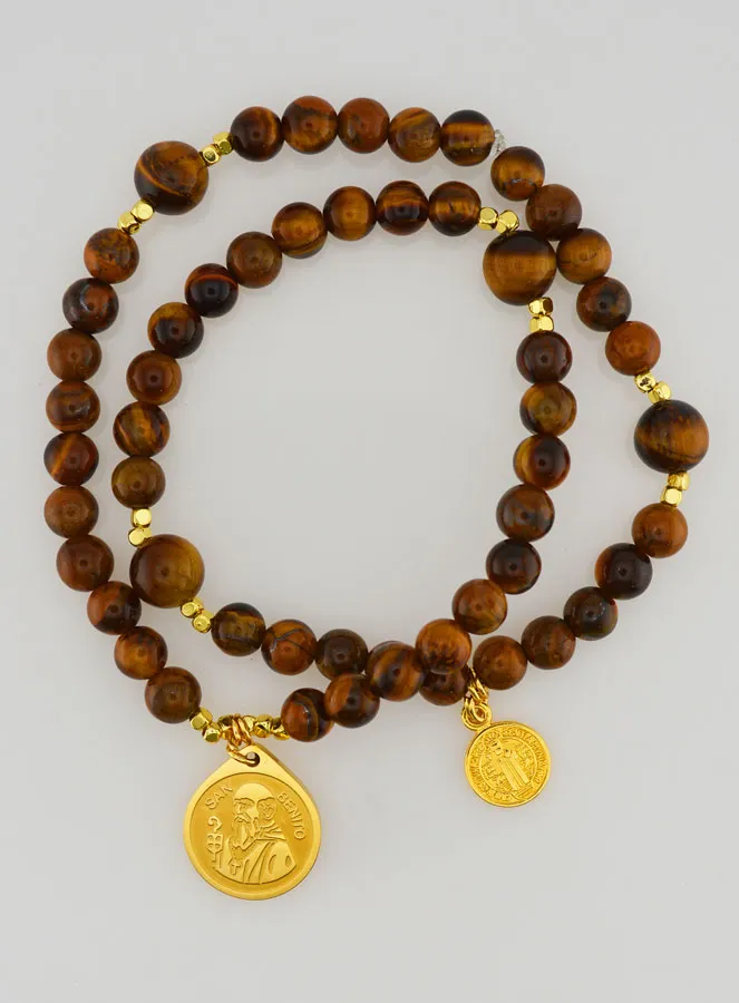 St Benedict’s Tiger’s Eye Rosary (pic 1)