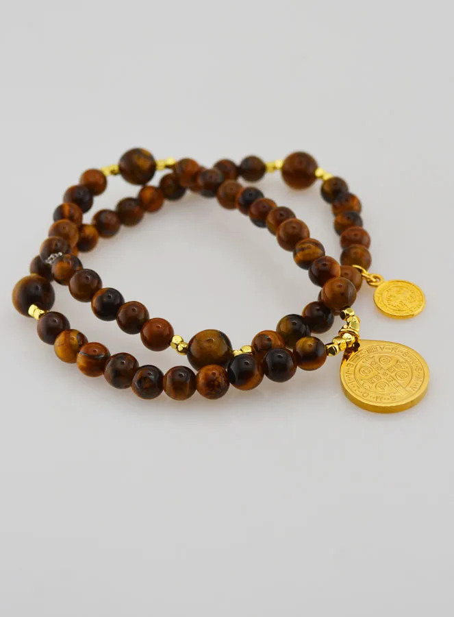 St Benedict’s Tiger’s Eye Rosary (pic 3)