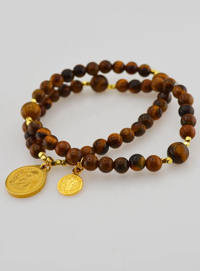 St Benedict’s Tiger’s Eye Rosary (pic 4)