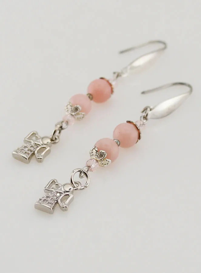 Guardian Angel Opal Earrings – Silvery (pic 3)