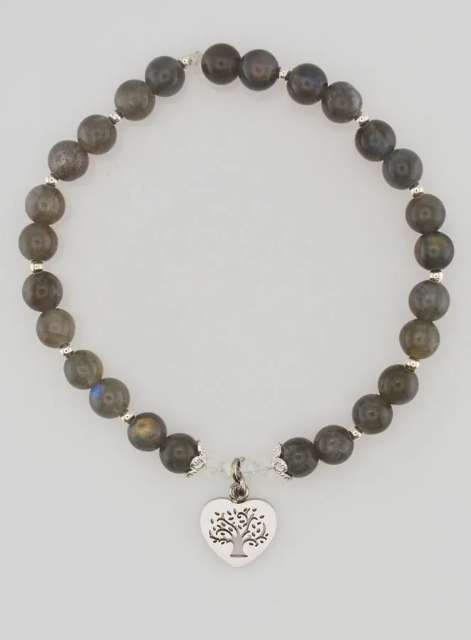 Natural Stone Bracelet – Labradorite and Tree of Life (pic 1)