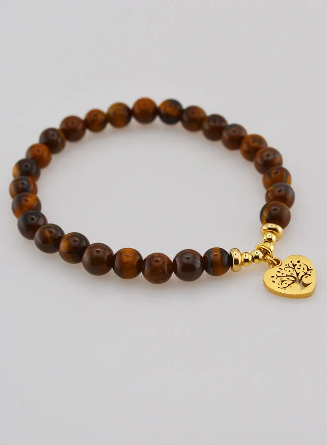 Natural Stone Bracelet – Tiger’s Eye and Tree of Life (pic 4)
