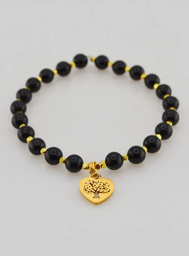 Natural Stone Bracelet – Tourmaline and Tree of Life (pic 2)