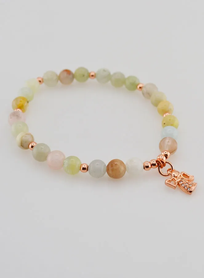 Natural Stone Bracelet – Morganite and Guardian Angel (pic 4)