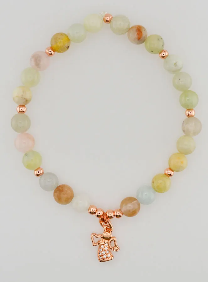 Religious Bracelet – Guardian Angel and Morganite (pic 1)