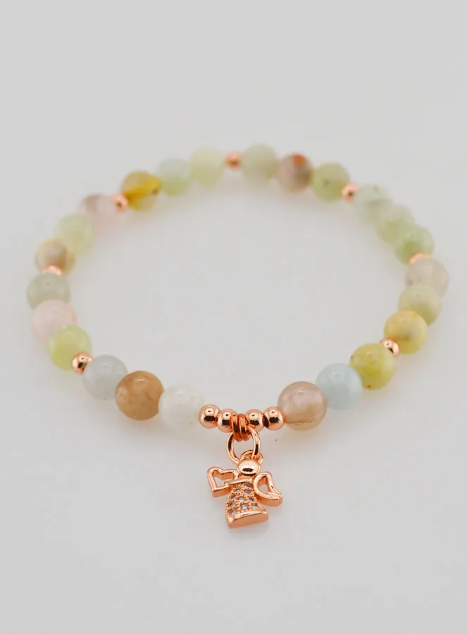 Religious Bracelet – Guardian Angel and Morganite (pic 2)