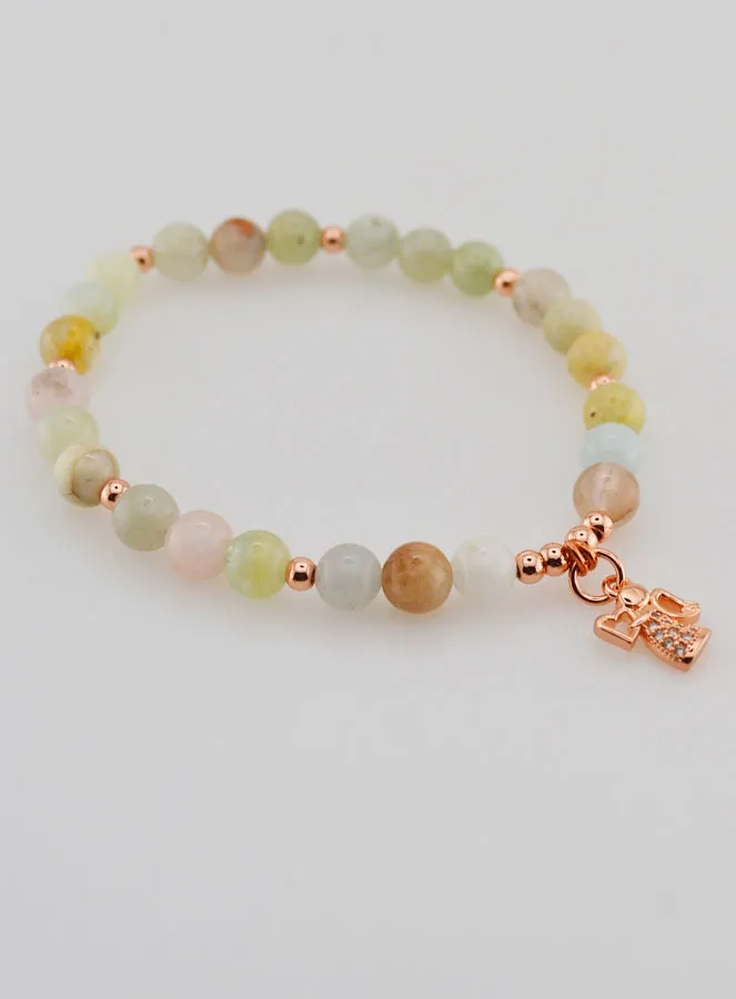 Religious Bracelet – Guardian Angel and Morganite (pic 4)