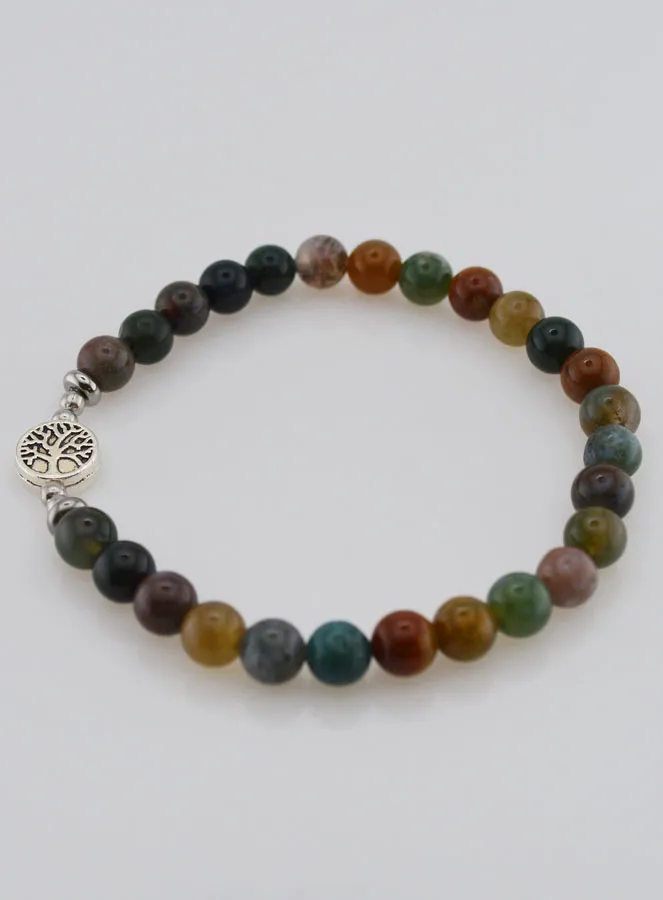 Gemstone Bracelet – Indian Agate and Tree of Life (pic 2)