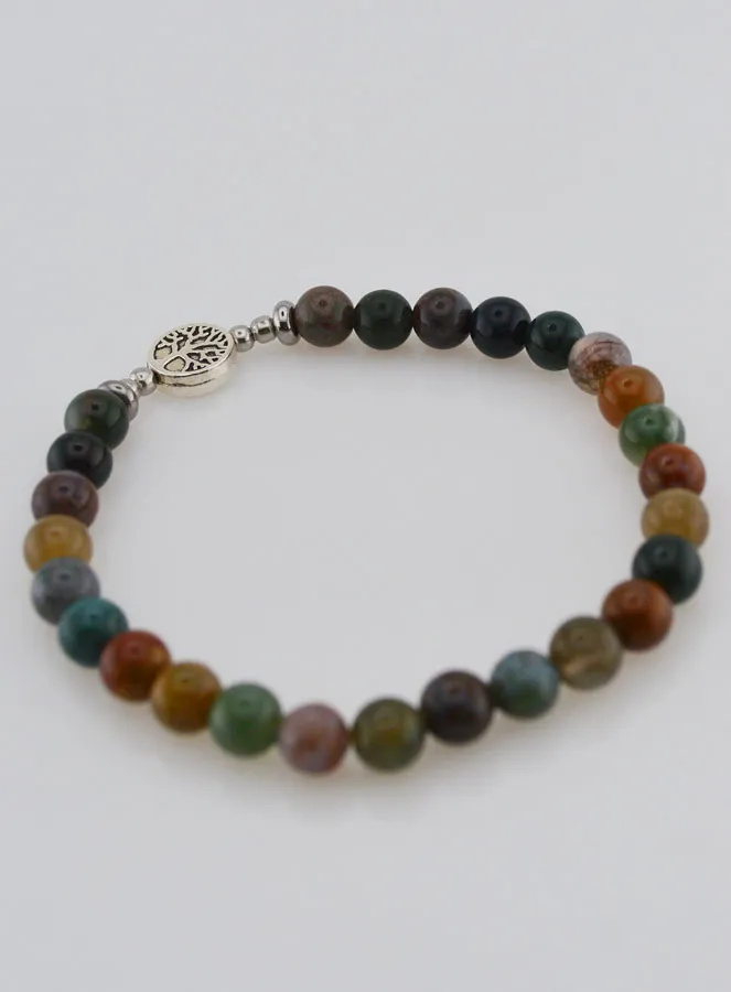Gemstone Bracelet – Indian Agate and Tree of Life (pic 4)