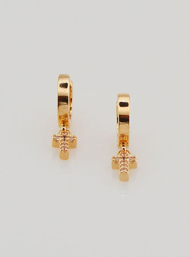 Children's Earrings – Cross Hoops (pic 2)