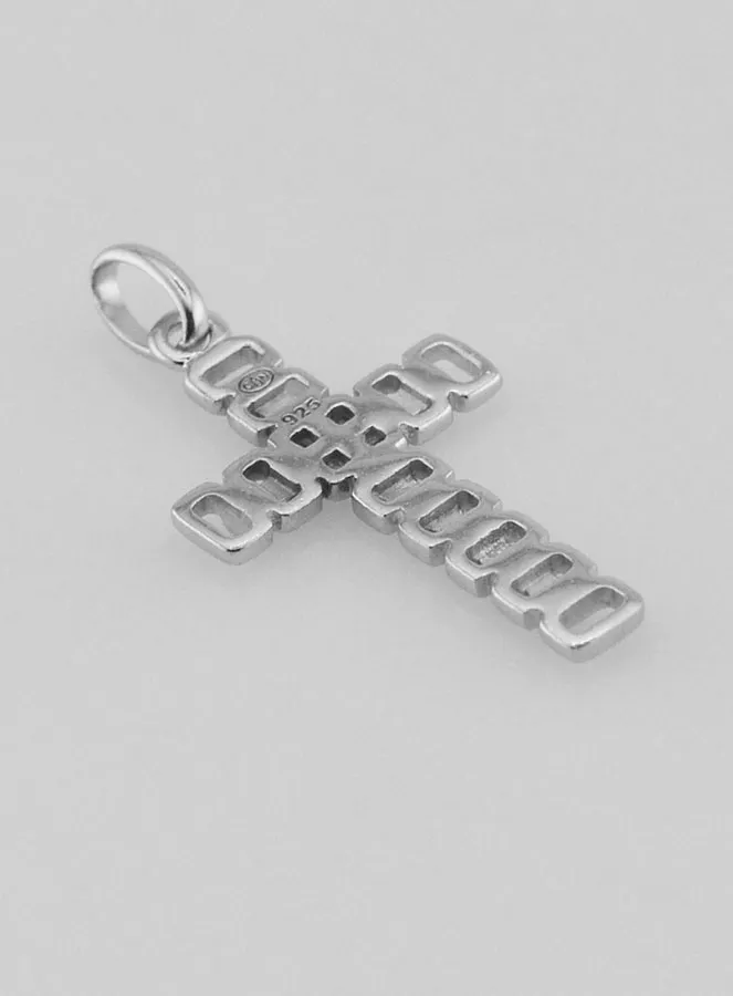 Carved and Openwork Silver Cross Pendant (pic 4)