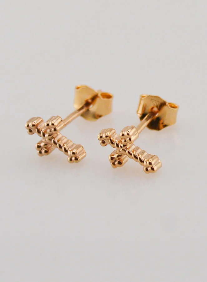 Cross Earrings Gold-Plated (pic 2)