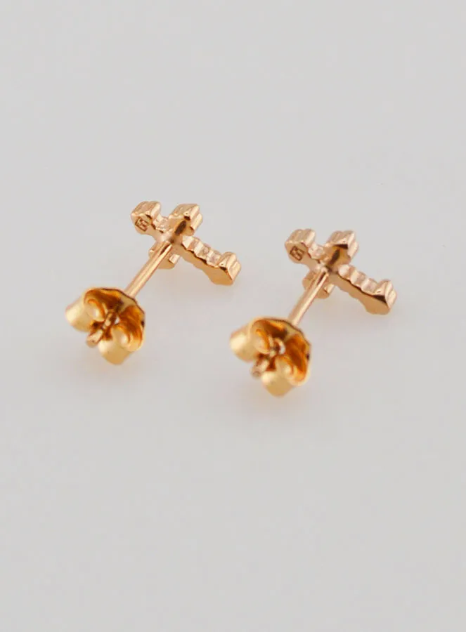 Cross Earrings Gold-Plated (pic 4)